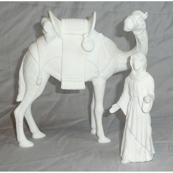 Lenox White Bisque Nativity Limited Edition Standing Camel + Trainer Bone 1991 - Picture 1 of 16